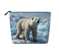 Gdshjklw Linen Makeup Bag For Women, Waterproof Travel Cosmetic Organizer Lightweight Zipper Travel Toiletry Bag Organizer Polar Bear Ice Makeup Brushes Storage Bag