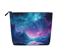 GDSHJKLW Linen Makeup Bag For Women, Waterproof Travel Cosmetic Organizer Lightweight Zipper Travel Toiletry Bag Organizer Cool Star River Makeup Brushes Storage Bag