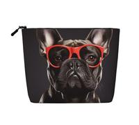 Gdshjklw Linen Makeup Bag For Women, Waterproof Travel Cosmetic Organizer Lightweight Zipper Travel Toiletry Bag Organizer French Bulldog Makeup Brushes Storage Bag