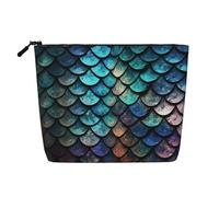 GDSHJKLW Linen Makeup Bag For Women, Waterproof Travel Cosmetic Organizer Lightweight Zipper Travel Toiletry Bag Organizer 3d Magical Dragon Scales Pattern Makeup Brushes Storage Bag