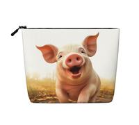 Gdshjklw Linen Makeup Bag For Women, Waterproof Travel Cosmetic Organizer Lightweight Zipper Travel Toiletry Bag Organizer Smiling Makeup Brushes Storage Bag