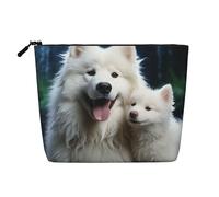 GDSHJKLW Linen Makeup Bag For Women, Waterproof Travel Cosmetic Organizer Lightweight Zipper Travel Toiletry Bag Organizer White Dog Makeup Brushes Storage Bag