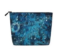 Gdshjklw Linen Makeup Bag For Women, Waterproof Travel Cosmetic Organizer Lightweight Zipper Travel Toiletry Bag Organizer Blue Musical Notes Makeup Brushes Storage Bag