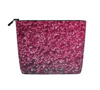 GDSHJKLW Linen Makeup Bag For Women, Waterproof Travel Cosmetic Organizer Lightweight Zipper Travel Toiletry Bag Organizer 3d Pink Glitter Makeup Brushes Storage Bag