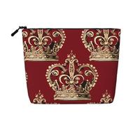 Gdshjklw Linen Makeup Bag For Women, Waterproof Travel Cosmetic Organizer Lightweight Zipper Travel Toiletry Bag Organizer Red Crown Makeup Brushes Storage Bag