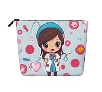Gdshjklw Linen Makeup Bag For Women, Waterproof Travel Cosmetic Organizer Lightweight Zipper Travel Toiletry Bag Organizer Cute Nurse Makeup Brushes Storage Bag
