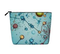 GDSHJKLW Linen Makeup Bag For Women, Waterproof Travel Cosmetic Organizer Lightweight Zipper Travel Toiletry Bag Organizer Abstraction Biology Chemistry Makeup Brushes Storage Bag