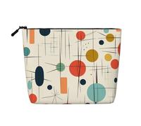 GDSHJKLW Linen Makeup Bag For Women, Waterproof Travel Cosmetic Organizer Lightweight Zipper Travel Toiletry Bag Organizer Modern Mid Century Makeup Brushes Storage Bag