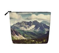 Gdshjklw Linen Makeup Bag For Women, Waterproof Travel Cosmetic Organizer Lightweight Zipper Travel Toiletry Bag Organizer Mountains Scenery Makeup Brushes Storage Bag