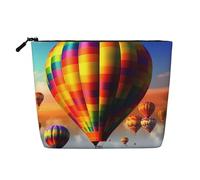 Gdshjklw Linen Makeup Bag For Women, Waterproof Travel Cosmetic Organizer Lightweight Zipper Travel Toiletry Bag Organizer Hot Air Balloons Makeup Brushes Storage Bag
