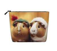 Gdshjklw Linen Makeup Bag For Women, Waterproof Travel Cosmetic Organizer Lightweight Zipper Travel Toiletry Bag Organizer Cute Guinea Pigs Makeup Brushes Storage Bag