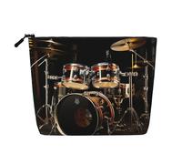 Gdshjklw Linen Makeup Bag For Women, Waterproof Travel Cosmetic Organizer Lightweight Zipper Travel Toiletry Bag Organizer Drum Set Makeup Brushes Storage Bag