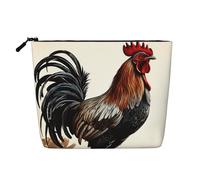 GDSHJKLW Linen Makeup Bag For Women, Waterproof Travel Cosmetic Organizer Lightweight Zipper Travel Toiletry Bag Organizer Rooster Makeup Brushes Storage Bag