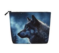 Gdshjklw Linen Makeup Bag For Women, Waterproof Travel Cosmetic Organizer Lightweight Zipper Travel Toiletry Bag Organizer Lonely Wolf Makeup Brushes Storage Bag