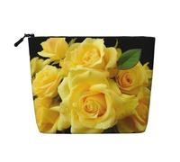 Gdshjklw Linen Makeup Bag For Women, Waterproof Travel Cosmetic Organizer Lightweight Zipper Travel Toiletry Bag Organizer Yellow Rose Makeup Brushes Storage Bag