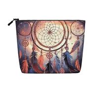 Gdshjklw Linen Makeup Bag For Women, Waterproof Travel Cosmetic Organizer Lightweight Zipper Travel Toiletry Bag Organizer Native American Dream Catcher Makeup Brushes Storage Bag