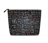 Gdshjklw Linen Makeup Bag For Women, Waterproof Travel Cosmetic Organizer Lightweight Zipper Travel Toiletry Bag Organizer Math Formula Makeup Brushes Storage Bag