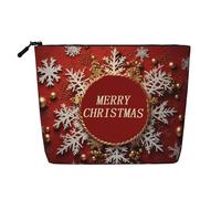 GDSHJKLW Linen Makeup Bag For Women, Waterproof Travel Cosmetic Organizer Lightweight Zipper Travel Toiletry Bag Organizer Merry Christmas Too Makeup Brushes Storage Bag