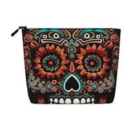 Gdshjklw Linen Makeup Bag For Women, Waterproof Travel Cosmetic Organizer Lightweight Zipper Travel Toiletry Bag Organizer Sugar Skulls Day Of The Dead Makeup Brushes Storage Bag