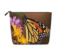 Gdshjklw Linen Makeup Bag For Women, Waterproof Travel Cosmetic Organizer Lightweight Zipper Travel Toiletry Bag Organizer Monarch Butterfly Makeup Brushes Storage Bag