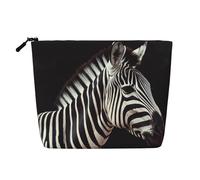 GDSHJKLW Linen Makeup Bag For Women, Waterproof Travel Cosmetic Organizer Lightweight Zipper Travel Toiletry Bag Organizer Animal Zebra Makeup Brushes Storage Bag