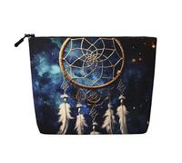 Gdshjklw Linen Makeup Bag For Women, Waterproof Travel Cosmetic Organizer Lightweight Zipper Travel Toiletry Bag Organizer White Fantasy Dream Catcher Makeup Brushes Storage Bag