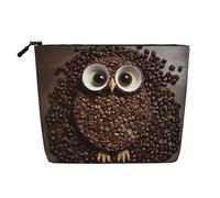 Gdshjklw Linen Makeup Bag For Women, Waterproof Travel Cosmetic Organizer Lightweight Zipper Travel Toiletry Bag Organizer Coffee Bean Owl Makeup Brushes Storage Bag