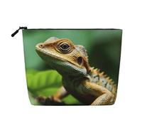 GDSHJKLW Linen Makeup Bag For Women, Waterproof Travel Cosmetic Organizer Lightweight Zipper Travel Toiletry Bag Organizer Animal Lizard Makeup Brushes Storage Bag