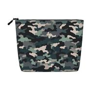 GDSHJKLW Linen Makeup Bag For Women, Waterproof Travel Cosmetic Organizer Lightweight Zipper Travel Toiletry Bag Organizer Abstract Camouflage Makeup Brushes Storage Bag