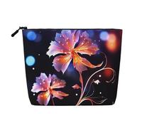 GDSHJKLW Linen Makeup Bag For Women, Waterproof Travel Cosmetic Organizer Lightweight Zipper Travel Toiletry Bag Organizer Cool Decorative Flowers Makeup Brushes Storage Bag