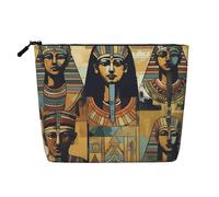 GDSHJKLW Linen Makeup Bag For Women, Waterproof Travel Cosmetic Organizer Lightweight Zipper Travel Toiletry Bag Organizer Ancient Egypt Tribe Series Makeup Brushes Storage Bag