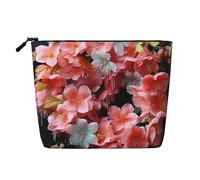 GDSHJKLW Linen Makeup Bag For Women, Waterproof Travel Cosmetic Organizer Lightweight Zipper Travel Toiletry Bag Organizer Garlands Nice Flowers Makeup Brushes Storage Bag
