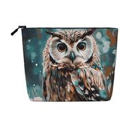 GDSHJKLW Linen Makeup Bag For Women, Waterproof Travel Cosmetic Organizer Lightweight Zipper Travel Toiletry Bag Organizer Animal Cute Owl Makeup Brushes Storage Bag