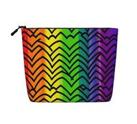 Gdshjklw Linen Makeup Bag For Women, Waterproof Travel Cosmetic Organizer Lightweight Zipper Travel Toiletry Bag Organizer Gay Pride Rainbow Pattern Makeup Brushes Storage Bag