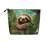 Gdshjklw Linen Makeup Bag For Women, Waterproof Travel Cosmetic Organizer Lightweight Zipper Travel Toiletry Bag Organizer Hug Tree Sloth Makeup Brushes Storage Bag