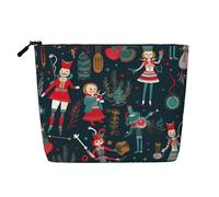 Gdshjklw Linen Makeup Bag For Women, Waterproof Travel Cosmetic Organizer Lightweight Zipper Travel Toiletry Bag Organizer Women'S Nutcracker Ballet Xmas Dance Makeup Brushes Storage Bag