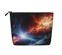 GDSHJKLW Linen Makeup Bag For Women, Waterproof Travel Cosmetic Organizer Lightweight Zipper Travel Toiletry Bag Organizer Outer Space Stars Makeup Brushes Storage Bag