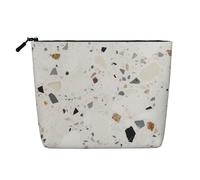 Gdshjklw Linen Makeup Bag For Women, Waterproof Travel Cosmetic Organizer Lightweight Zipper Travel Toiletry Bag Organizer White Terrazzo Makeup Brushes Storage Bag