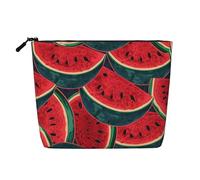 Gdshjklw Linen Makeup Bag For Women, Waterproof Travel Cosmetic Organizer Lightweight Zipper Travel Toiletry Bag Organizer Red Watermelon Makeup Brushes Storage Bag