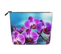 Gdshjklw Linen Makeup Bag For Women, Waterproof Travel Cosmetic Organizer Lightweight Zipper Travel Toiletry Bag Organizer Beautiful Orchid Makeup Brushes Storage Bag