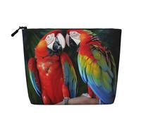 Gdshjklw Linen Makeup Bag For Women, Waterproof Travel Cosmetic Organizer Lightweight Zipper Travel Toiletry Bag Organizer Two Colored Parrots Makeup Brushes Storage Bag