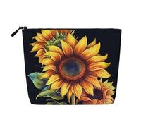 Gdshjklw Linen Makeup Bag For Women, Waterproof Travel Cosmetic Organizer Lightweight Zipper Travel Toiletry Bag Organizer Summer Sunflower Makeup Brushes Storage Bag