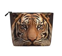 GDSHJKLW Linen Makeup Bag For Women, Waterproof Travel Cosmetic Organizer Lightweight Zipper Travel Toiletry Bag Organizer 3d Tiger Head Makeup Brushes Storage Bag
