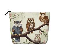 Gdshjklw Linen Makeup Bag For Women, Waterproof Travel Cosmetic Organizer Lightweight Zipper Travel Toiletry Bag Organizer Owls On A Branch Makeup Brushes Storage Bag