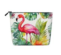 Gdshjklw Linen Makeup Bag For Women, Waterproof Travel Cosmetic Organizer Lightweight Zipper Travel Toiletry Bag Organizer Tropical Watercolor Pineapple Flamingo Makeup Brushes Storage Bag