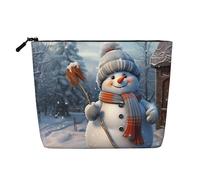 GDSHJKLW Linen Makeup Bag For Women, Waterproof Travel Cosmetic Organizer Lightweight Zipper Travel Toiletry Bag Organizer Hardworking Snowman Makeup Brushes Storage Bag