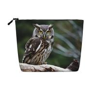 Gdshjklw Linen Makeup Bag For Women, Waterproof Travel Cosmetic Organizer Lightweight Zipper Travel Toiletry Bag Organizer Wild Owl Birds Makeup Brushes Storage Bag