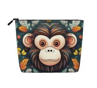 GDSHJKLW Linen Makeup Bag For Women, Waterproof Travel Cosmetic Organizer Lightweight Zipper Travel Toiletry Bag Organizer Monkey Pattern Makeup Brushes Storage Bag