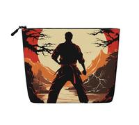 Gdshjklw Linen Makeup Bag For Women, Waterproof Travel Cosmetic Organizer Lightweight Zipper Travel Toiletry Bag Organizer Karate Men Makeup Brushes Storage Bag