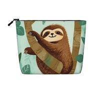 Gdshjklw Linen Makeup Bag For Women, Waterproof Travel Cosmetic Organizer Lightweight Zipper Travel Toiletry Bag Organizer Hug Tree Sloth Makeup Brushes Storage Bag